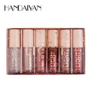 HANDAIYAN 6 uds juego de brillo de labios caja de regalo impermeable luz brillo de labios tubos espejo labio esmalte lacado vidrio labio sello <span class=keywords><strong>Labial</strong></span> 6 uds - Product Image 2