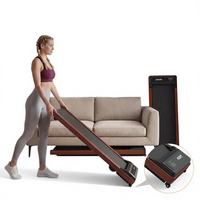 Tapis de marche électrique portable en bois de noyer pour bureau, OEM, pour usage domestique compact, capacité 110 kg