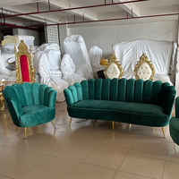 Juego de Sofás de Tela Rosa de Lujo para Sala de Espera, Muebles Modernos para Salón de Belleza, Sofá para Sala de Estar en Venta