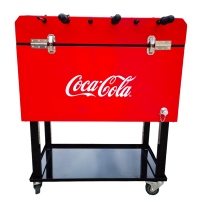 Nouvelles idées de produits : Chariot isotherme roulant pour le football, glacière métallique 49L/65L, boîte de refroidissement avec roues pour la promotion