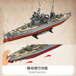 سلسلة عسكرية صينية الصنع طراز اليزابث الناقلة الحرفية الجوية نموذج سفينة حربية 1:72 قوارب تجميع البلاستيك كتل بناء سطح المكتب - Product Image 1