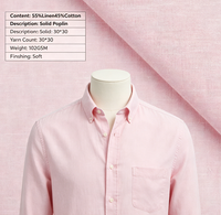 Tissu tissé prêt-à-porter en lin et coton de haute qualité, écologique, teint en fil, léger, pour hommes, femmes et enfants, pour robes formelles et chemises décontractées