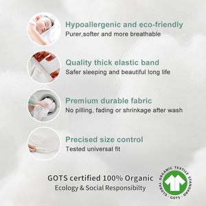 En stock: Sábanas ajustables para moisés de bebé, plegables, de algodón orgánico, suaves, lisas, antipilling, de color personalizado, para recién nacidos, venta al por mayor. - Product Image 4