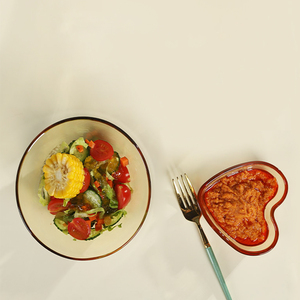 Servies/Keuken/Glaswerk Huishoudglas Groentesalade Glazen Boog L Microgolfoven Hartvormige Kleine Glazen Kom - Product Image 4