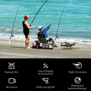 Dron de Pesca Profesional POSEIDON-480 <span class=keywords><strong>PRO</strong></span> con Cámara 4K, Resistente al Agua, Carga Útil de 3 kg, Largo Alcance, Lanzamiento de Cebo, GPS Inteligente, Retorno Automático - Product Image 2