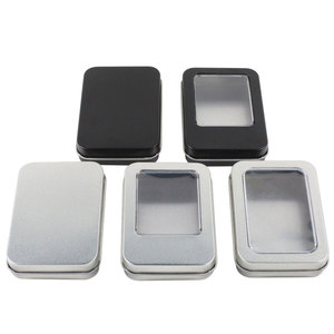 <strong>Rectangular</strong> Silver Metal Boxes Mini Tin Organizers with Lid for Storage Display Empty <strong>Containers</strong> for Candles Candies Gifts Balms - Product Image 1