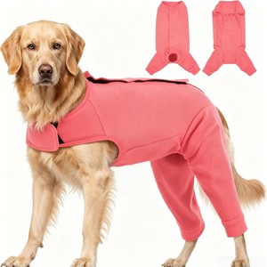 Combinaison pour chien rose en polyester, pantalon de protection post-opératoire toutes saisons, vêtements pour animaux de compagnie - Product Image 1