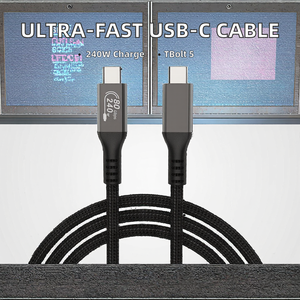 Nuevo <span class=keywords><strong>Cable</strong></span> Thunderbolt 5 USB Tipo-C de Carga Rápida 6A, 0.3M-2M, para <span class=keywords><strong>Macbook</strong></span> Pro, Dispositivos iOS, Impresora, 16K, 120Gbps, PD 240W, Banco de Energía USB - Product Image 2