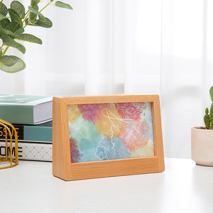 Solid Wood Photo <b>Frame</b> Rectangular Tabletop Eco-Friendly Modern Minimalist Wedding Decor - Product Image 4