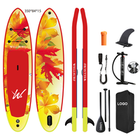 Planche de paddle gonflable ISUP jaune 11'6'' avec impression intégrale et accessoires de haute qualité