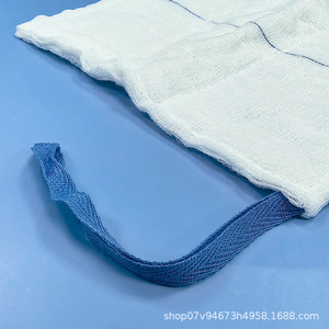 Compresses de gaze stériles médicales jetables dégraissées avec ligne radiopacique, queue bleue, en gaze de coton, absorbantes pour usage chirurgical - Product Image 4