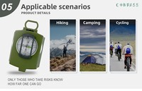 Boussole imperméable multifonctionnelle légère pour activités de plein air, aventure, chasse, camping, topographie, escalade