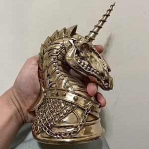 ขายส่งทองเหลืองรูปปั้นBronzeหัวมังกรการทําสมาธิตุ๊กตาสัตว์คอลเลกชันFigurineหล่อเทคนิคMascot Theme - Product Image 4