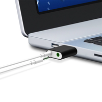 Tarjeta de sonido 3D Interfaz de controlador USB Tarjeta de sonido de audio externa Virtual 7,1 canales 3,5mm Caja de color USB 2,0 Pequeño portátil Stock