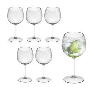 Bicchieri da Gin Balloon Trasparenti 580cc Modello Venezia a Righe Infrangibili Riutilizzabili per Cocktail - Product Image 6