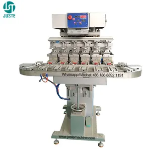 6 Color Conveyor Unload Pad Printer Tampo Silicone Large Area 15 Cm Sanitary Oil Pad Printing Machine For Sandals Glass Syringle