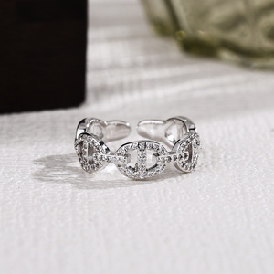 Anello da naso da donna regolabile con <span class=keywords><strong>micro</strong></span> pavé di zirconi cubici, design a naso di maiale, gioiello di tendenza, elegante e di lusso, stile americano. - Product Image 3