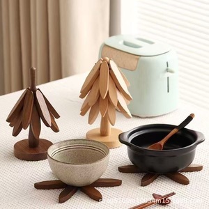 Alfombrilla decorativa de madera de haya, aislante del calor, salvamanteles creativo, antiescaldaduras, resistente a altas temperaturas, para ollas y tazas. - Product Image 1