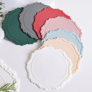 5Inch/ 9Inch/ 14Inch Silicone Lace Bar <b>Drink</b> <b>Coasters</b> Beverage <b>Coaster</b> Non Slip <b>Coasters</b> for <b>Drinks</b> Cup Mat - Product Image 2