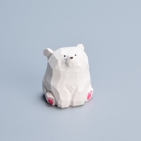 Fait à la main écologique en bois massif ours ornement créatif dessin animé Animal bureau Table décoration Couple cadeau pour la maison