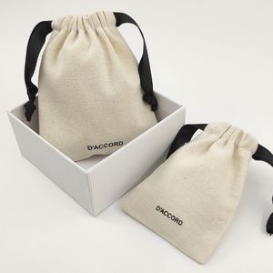Sac en toile de coton biologique naturel recyclable avec cordon de serrage pour bougies et cosmétiques, logo personnalisé imprimé, pochette cadeau anti-poussière - Product Image 5