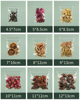 Sacs refermables en plastique transparent, pochettes d'emballage transparentes pour fleurs séchées, thé, noix, herbes, épices, échantillons, stockage