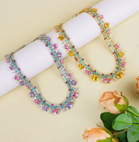 Ensemble collier et boucles d'oreilles vintage en cuivre plaqué platine pour femme, cadeau de mariage, de fiançailles ou d'anniversaire HBL2868
