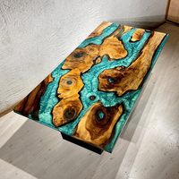 Meilleures ventes de meubles de salon 18 "x 3" extérieur derniers bureaux liquides dorés pliants table en résine époxy moules