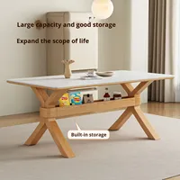 Ensemble table à manger et chaises en bois de frêne massif Design carré moderne avec style crème pour salon pour petits appartements
