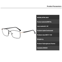 Montures de lunettes classiques unisexes carrées transparentes en métal à monture intégrale avec logo personnalisé pour lunettes de lecture - Livraison rapide en gros