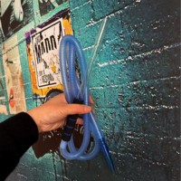 Tuyau de chicha en plastique de haute qualité de 1,5 m avec embouts buccaux en verre, poignée en mousse souple et embout buccal jetable en plastique pour chicha