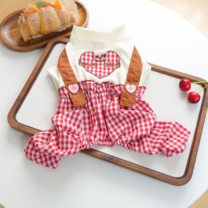 Sevgililer Günü Ekose Kalp Desenli Çift Kıyafetleri Sevimli Eşleşen Köpek Kedi Giysileri Tatil Partisi Kostümü - Product Image 1