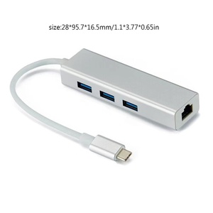 Tipo C a USB 3,0 2,0 Hub 3 puertos con RJ45 100Mbps 1000Mbps Gigabit Ethernet LAN adaptador de tarjeta de red - Product Image 2