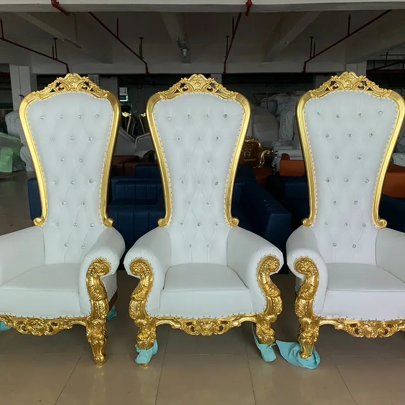 Стул Королевского престола, золотой дешевый свадебный антикварный деревянный современный гостиничный стул, гостиничная мебель, 3 года, Trono De Silla De 15