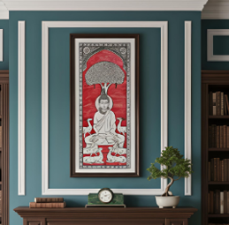 Bouddha méditant sous l'arbre Bodhi - Origine Orissa - Décoration suspendue pour salon intérieur - Product Image 5
