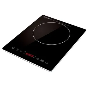 Cuisinière à induction à commande tactile à capteur unique à panneau en cristal noir ultra mince de 2000W