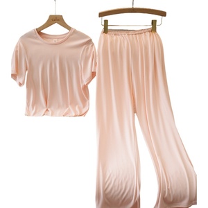 Nouvel Arrivage Ensemble de Pyjama <span class=keywords><strong>Femme</strong></span> en Modal Tricoté Respirant et Léger avec Taille Élastique ODM Printemps Été Automne pour la Maison et la Chambre - Product Image 1
