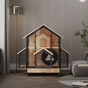 Kandang Hewan Peliharaan Bentuk Rumah untuk Kucing & Anjing - Kandang Dalam Ruangan Mewah dengan Roda & Laci Penjualan Langsung Pabrik Grosir - Product Image 2