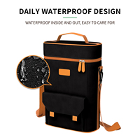 Sac isotherme portable personnalisé pour 2 bouteilles de vin, sac de transport imperméable et isolé pour les voyages, les pique-niques, la plage et le camping