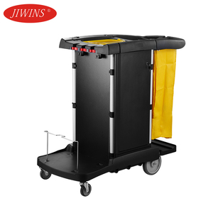 Chariot multifonctionnel de nettoyage de ménage de chariot de conciergerie de chambre d'hôtel en plastique pour le service d'hôtel - Product Image 1