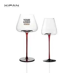 Hot Selling Crystal Wine Glass Red Wine Goblet High Quality Black Tie Elegant Wine Glass Custom Goblet