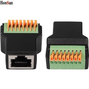 Ethernet RJ45 Stecker Klemmen block löt freier RJ-45 weiblicher <span class=keywords><strong>Inline</strong></span>-Breakout-Adapter - Product Image 1