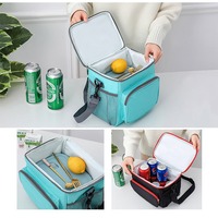 Sac isotherme souple en tissu Oxford imperméable avec logo personnalisé, sac à déjeuner léger et isolé, sac à bento à bandoulière pour pique-nique en plein air