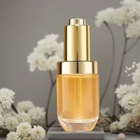 Emballage cosmétique personnalisé, flacon compte-gouttes en verre électro-plaqué de 30 ml avec changement de couleur progressif, pompe à pression, huile essentielle