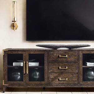 หน้าแรกการใช้งานห้องนั่งเล่นตู้ทีวียุโรปสไตล์ 2 ประตู 3 ลิ้นชัก Golden Handle ไม้เก็บโมเดิร์นตู้ทีวี - Product Image 5