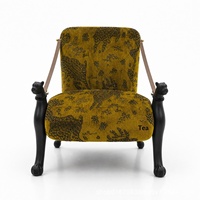 Nouveau fauteuil individuel en bois massif de style chinois, avec bande décorative, design moderne du milieu du siècle, pour salon et loisirs, modèle Léopard