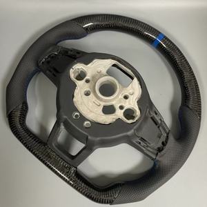 Volant en cuir carbone bleu personnalisé pour Volkswagen Polo MK7 Passat Golf 4 5 6 7 8 GTI <span class=keywords><strong>R</strong></span> <span class=keywords><strong>Line</strong></span> MK5 MK6 MK7 MK8 - Product Image 5