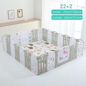 New Product Kids Play Fence Plastic Safety Activity Square Baby Travel Cot Folding Baby Playpen Bed