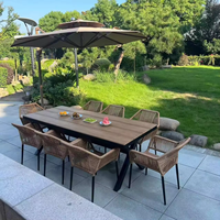 Ensemble de table et de chaises de jardin en alliage d'aluminium, résistant à l'eau et aux rayons UV, pour cour et villa