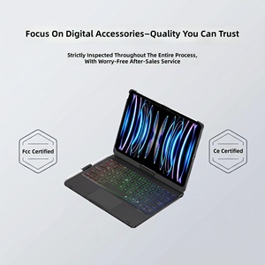 เคสคีย์บอร์ดไร้สาย BT 5.0 รุ่น F Series ปี 2024 หมุนได้ 360 องศา สำหรับ iPad Pro <span class=keywords><strong>11</strong></span> นิ้ว พร้อมทัชแพดอัจฉริยะ ไฟแบ็คไลท์ และขาตั้งปรับได้หลายมุม - Product Image 4